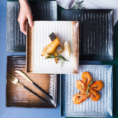 Aaponminimarket Textured Square Presentation Plate