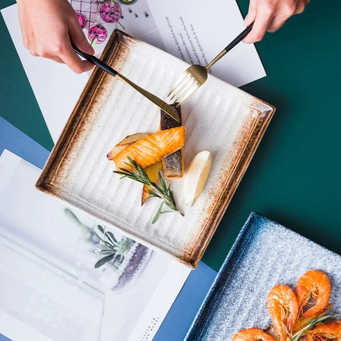 Aaponminimarket Textured Square Presentation Plate