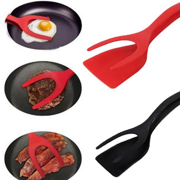 Aaponminimarket Ultimate 2-In-1 Grip and Flip Silicone Spatula Tongs