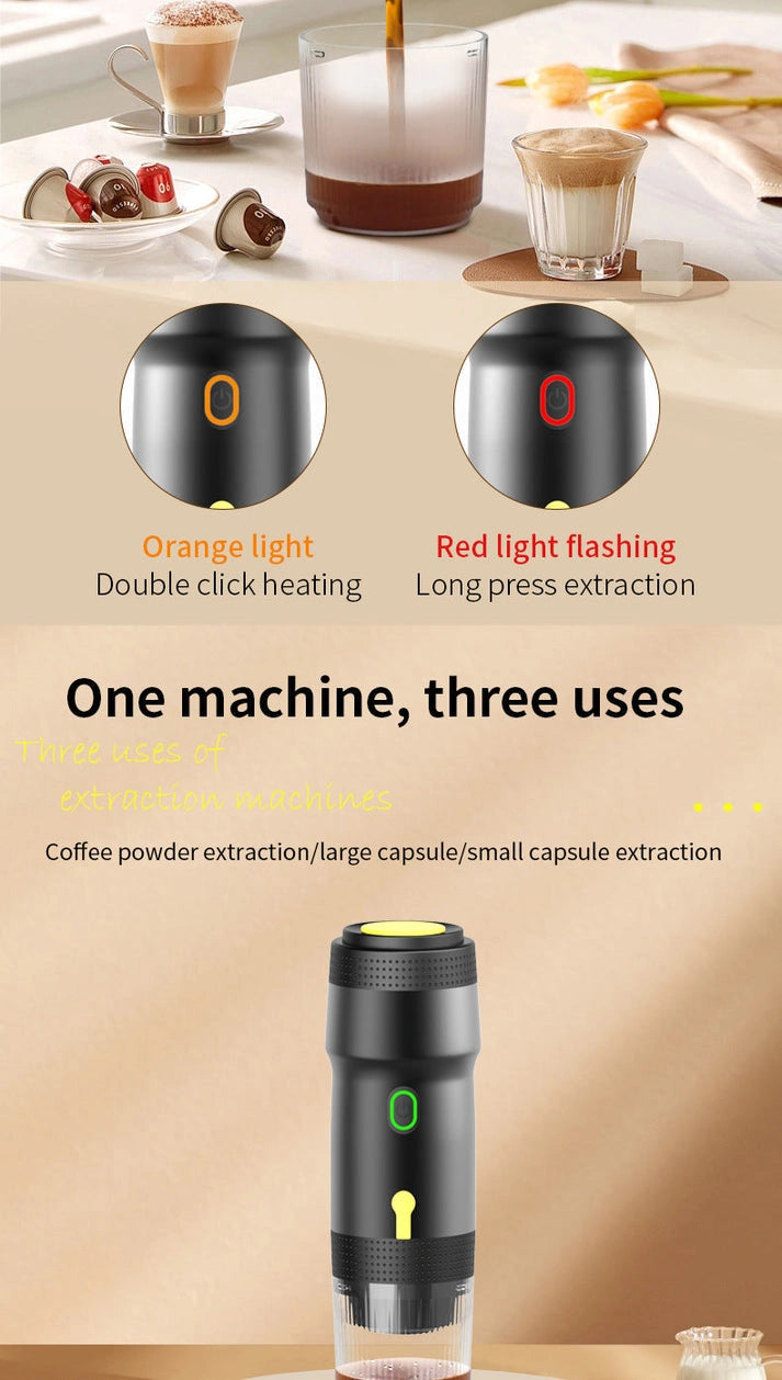 Aaponminimarket White 3-in-1 Portable Espresso Maker