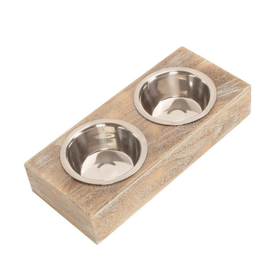 Aaponminimarket Wooden Dog Feeding Station