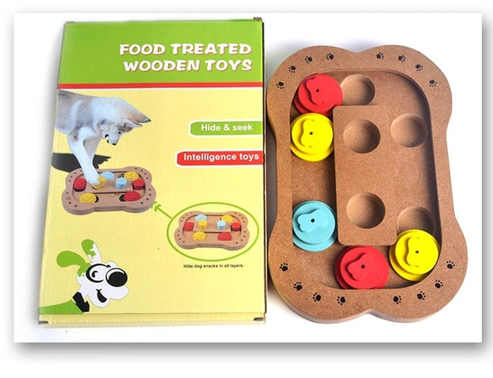 Aaponminimarket Wooden Puzzle Toy for Dogs