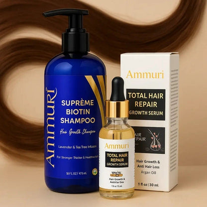 Anti-Hair Loss Ammuri Biotin Shampoo & Serum Set for Men & Women