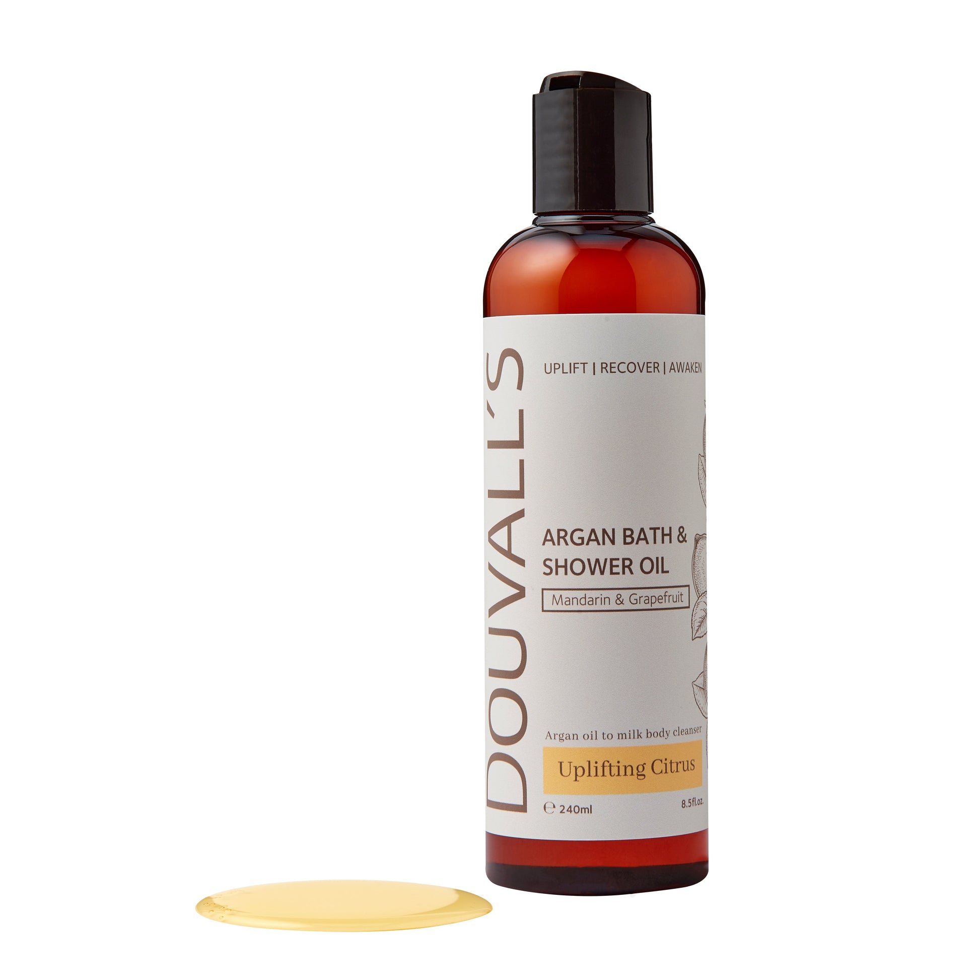 Argan Bath and Shower oil 240ml - Uplifting Citrus | Luxurious and Nourishing Body Cleanser Aapon Mini Market Ltd