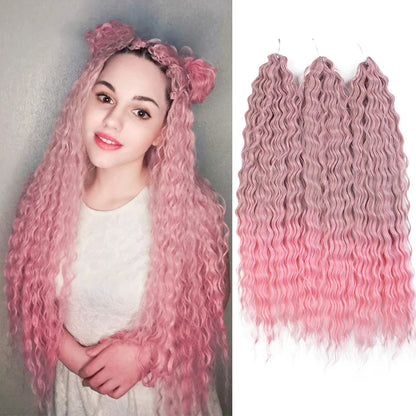 Ariel Curl Ombre Blonde Pink 24 Inch Hair Extension