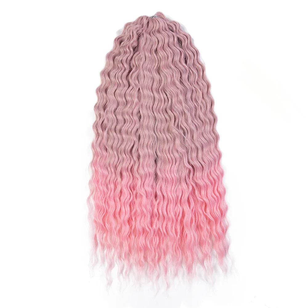 Ariel Curl Ombre Blonde Pink 24 Inch Hair Extension