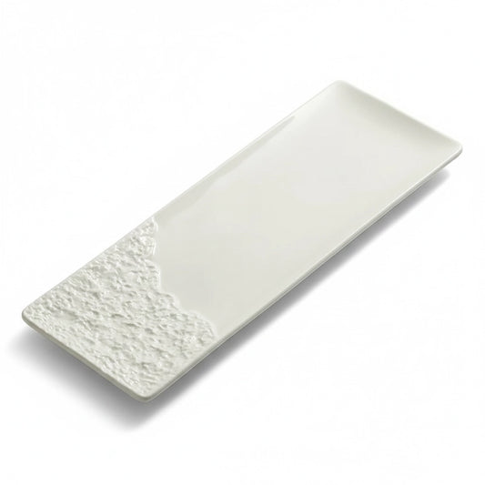 Aapon mini market -Artisan Stone-Edge Rectangular Ceramic Plate