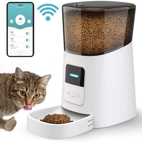 Aaponminimarket Automatic Cat Feeder WiFi Enable Smart Pet Dog Food Dispenser
