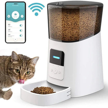 Aaponminimarket Automatic Cat Feeder WiFi Enable Smart Pet Dog Food Dispenser