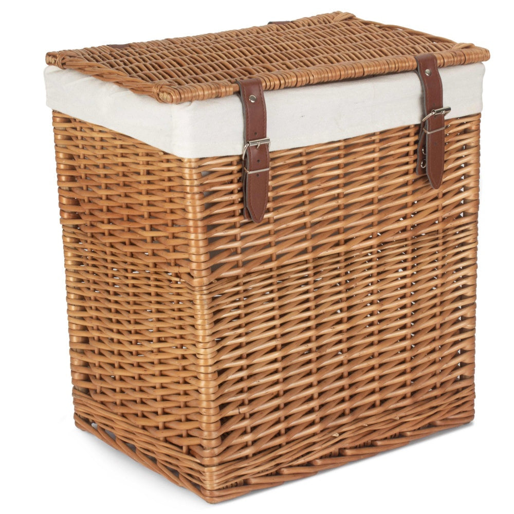Aapon Mini Market Boutique Double Steamed Wicker Laundry Basket With Lining