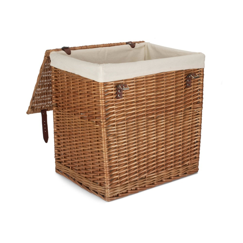 Aapon Mini Market Boutique Double Steamed Wicker Laundry Basket With Lining