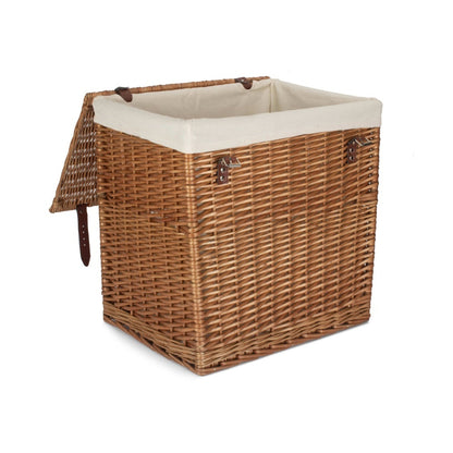 Aapon Mini Market Boutique Double Steamed Wicker Laundry Basket With Lining