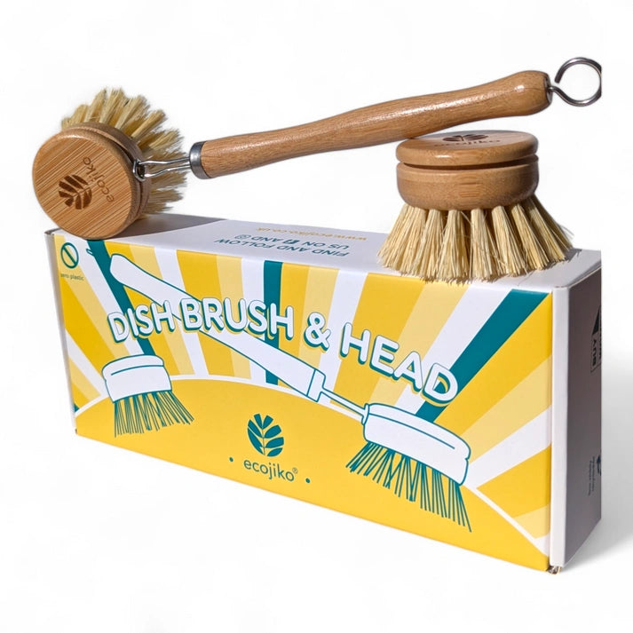 Aaponminimarket Bamboo Dish Brush with Replaceable Head
