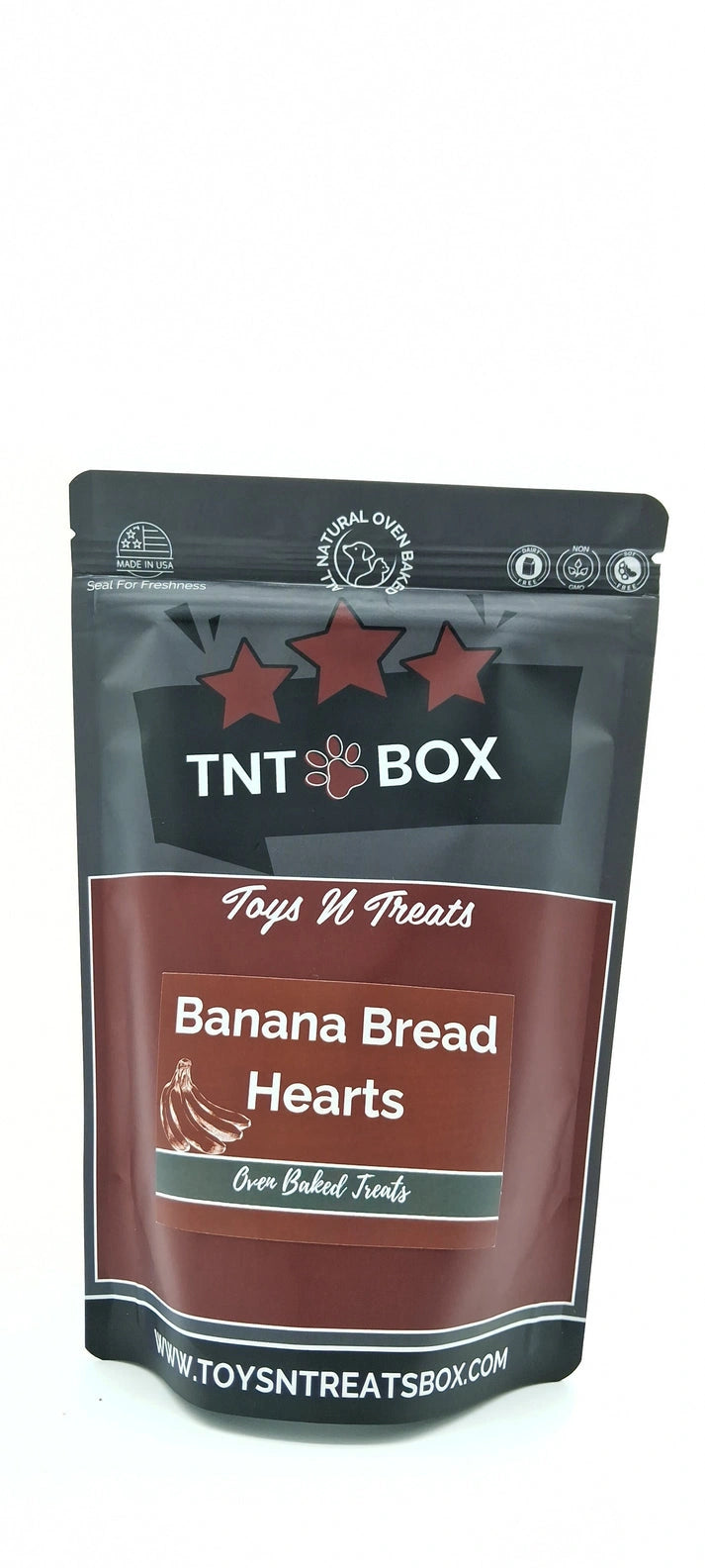 Aaponminimarket Banana Bread Hearts Dog Treats - All Natural Oven Baked