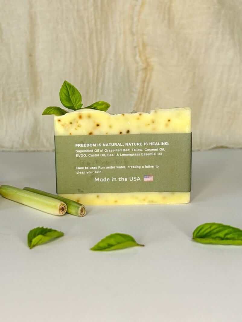 Aapon Mini Market Ltd - Basil & Lemongrass Tallow Soap Bar