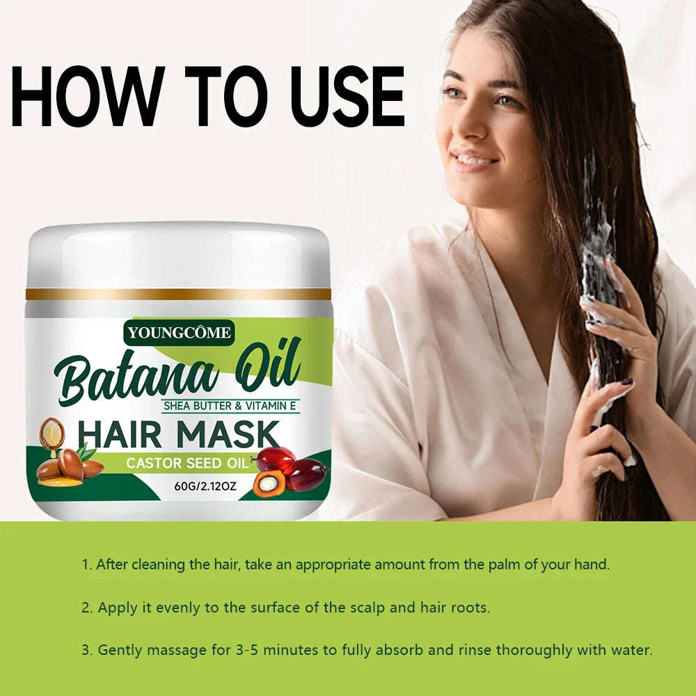 Batana Oil Hair Mask for Frizz Control and Repair