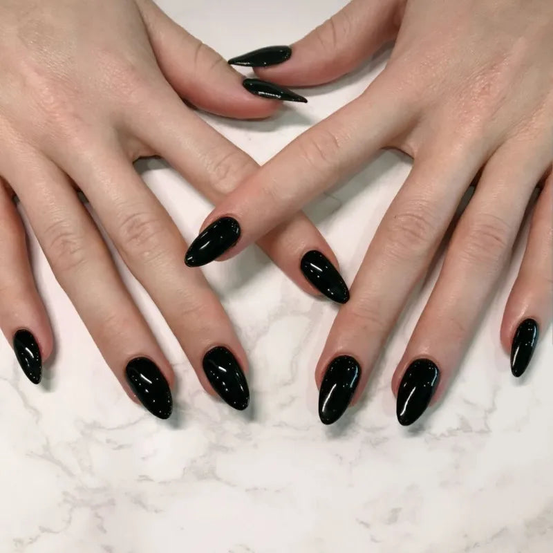 Aapon Mini Market Ltd Black Acrylic Square Head Press-On Nails