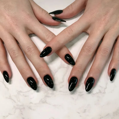 Aapon Mini Market Ltd Black Acrylic Square Head Press-On Nails