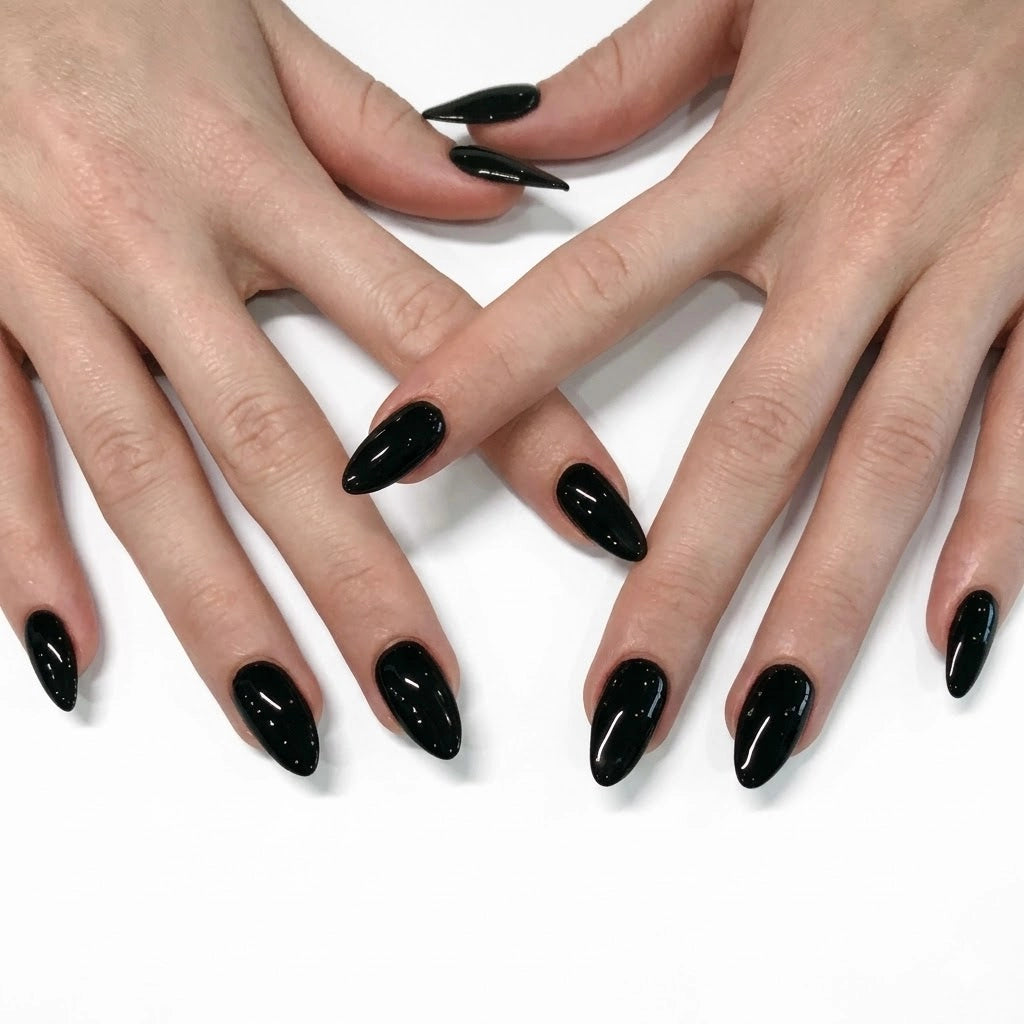 Aapon Mini Market Ltd Black Acrylic Square Head Press-On Nails