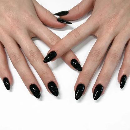 Aapon Mini Market Ltd Black Acrylic Square Head Press-On Nails