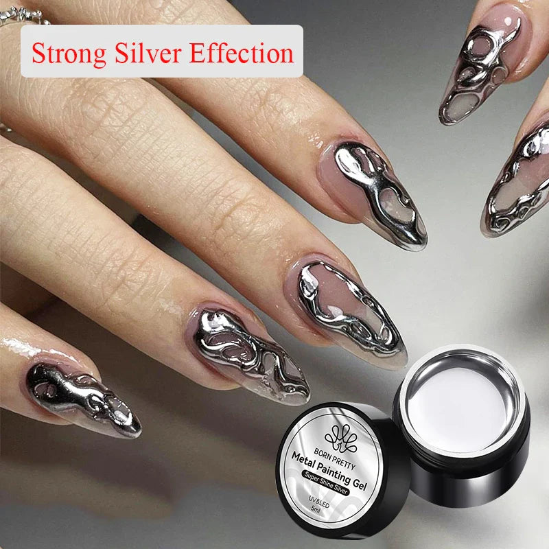 Aapon Mini Market Ltd Born Pretty 5ml Metallic Silver Gel Polish