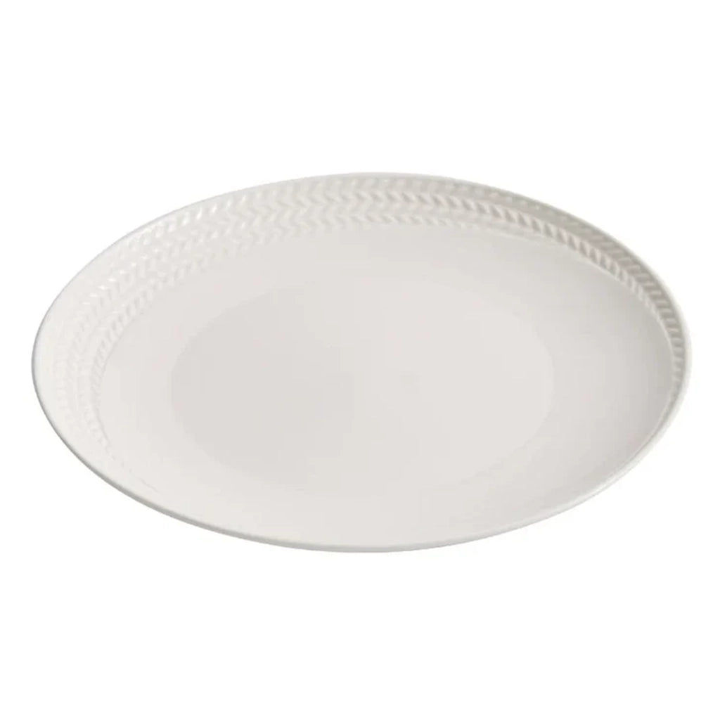 Aapon mini market -Braided Rim White Ceramic Plate