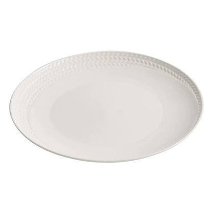 Aapon mini market -Braided Rim White Ceramic Plate