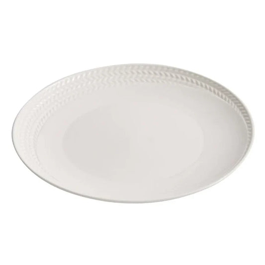 Aapon mini market -Braided Rim White Ceramic Plate