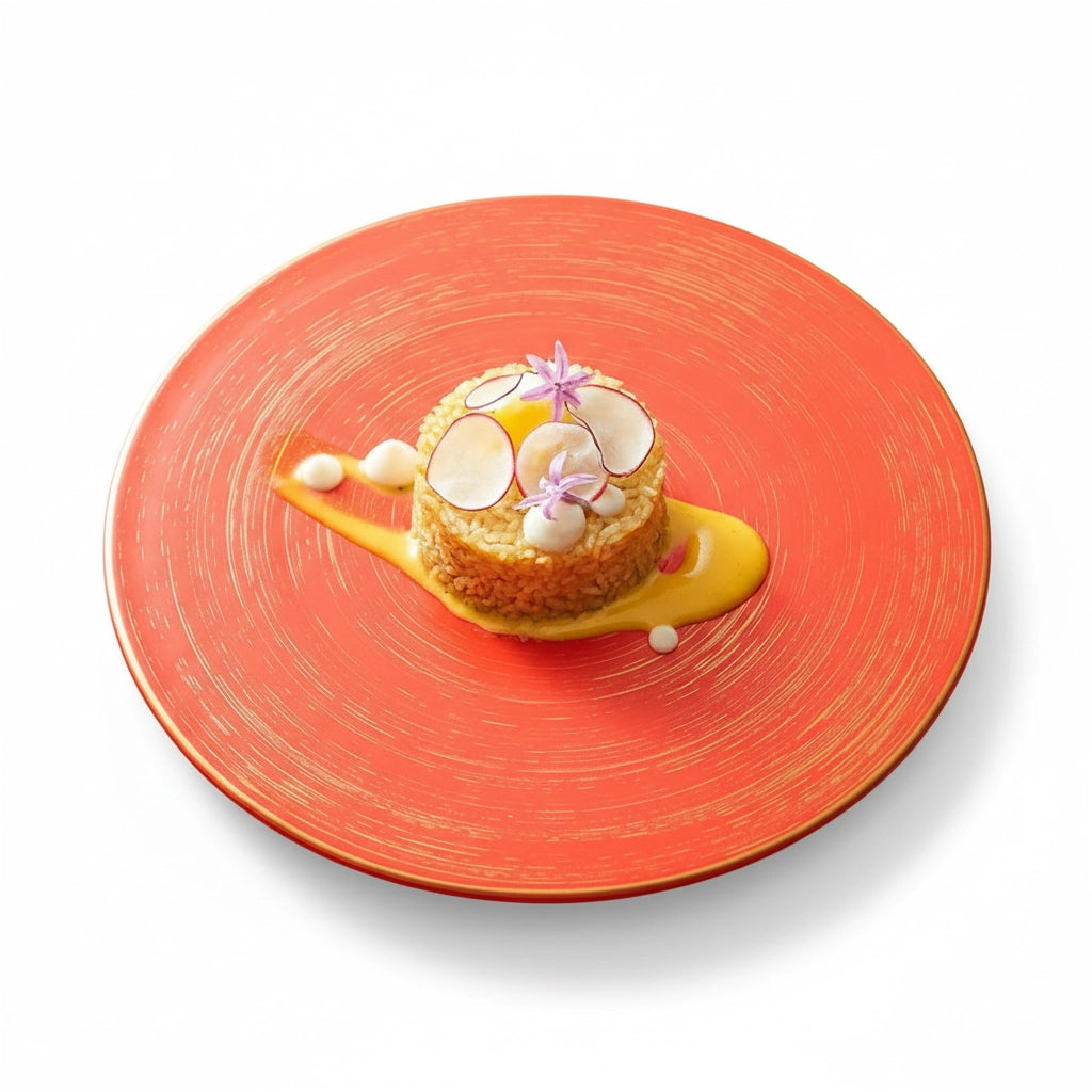 Aapon mini market -Brushed Texture Round Ceramic Dinner Plate 10" / 12