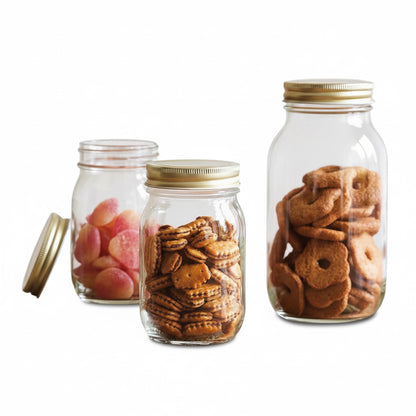 Aapon mini market -Bulk 12 Glass Storage Jars 1500ml Screw Lid