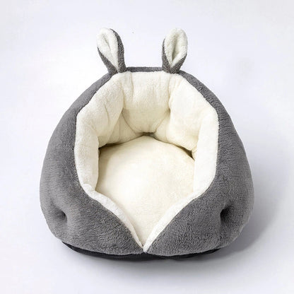 Aaponminimarket Bunny Ear Design Pet Bed Cozy Plush Dog & Cat Bed