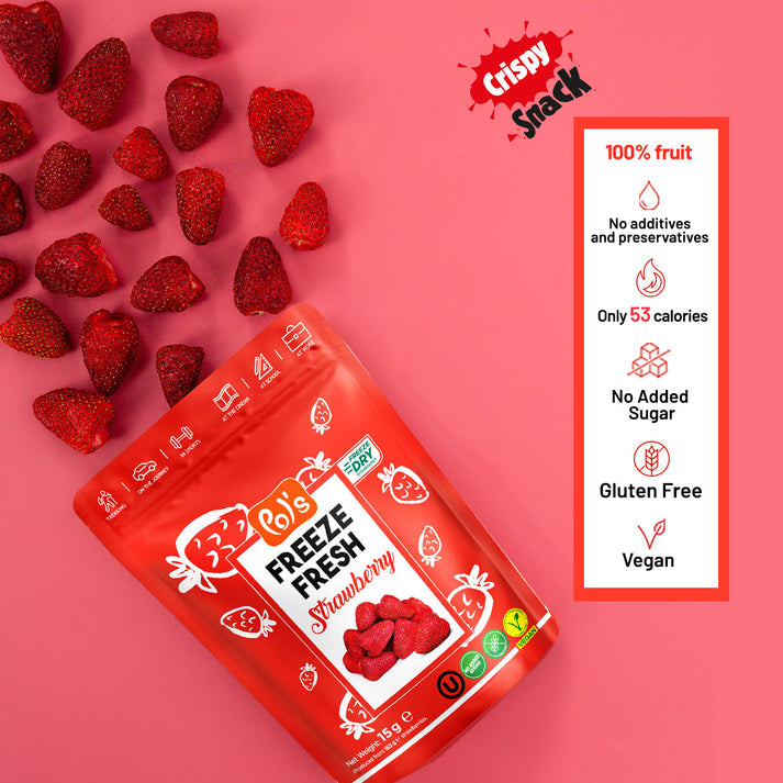 Strawberry Freeze-Dried Fruit Snacks | Pol's Freeze Fresh- 15G