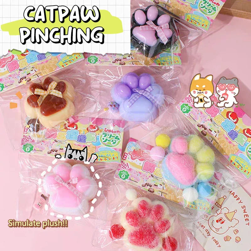 Cat Paw Mochi Squishy Fidget Toy Plush Stress Relief