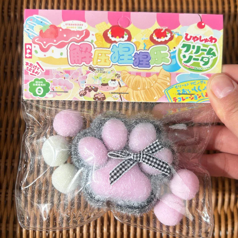 Cat Paw Mochi Squishy Fidget Toy Plush Stress Relief