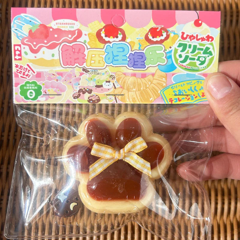 Cat Paw Mochi Squishy Fidget Toy Plush Stress Relief