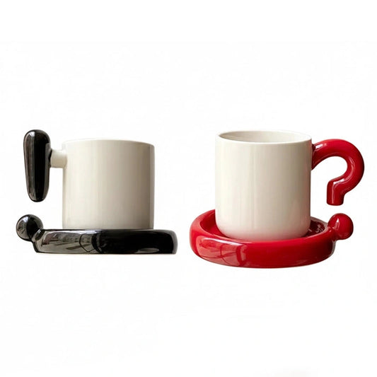 Aaponminimarket Ceramic Coffee Mug with Saucer