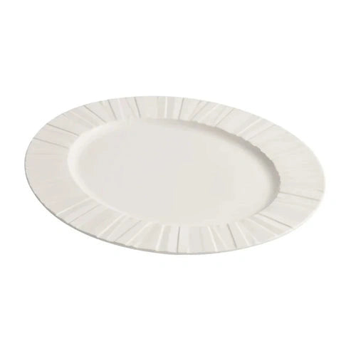 Aaponminimarket Ceramic Oval Serving Plate with Radiating Texture