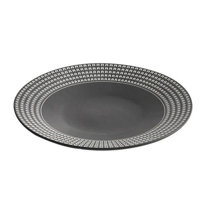 Aaponminimarket Chain-Link Geometric Matte Black Pasta Plate