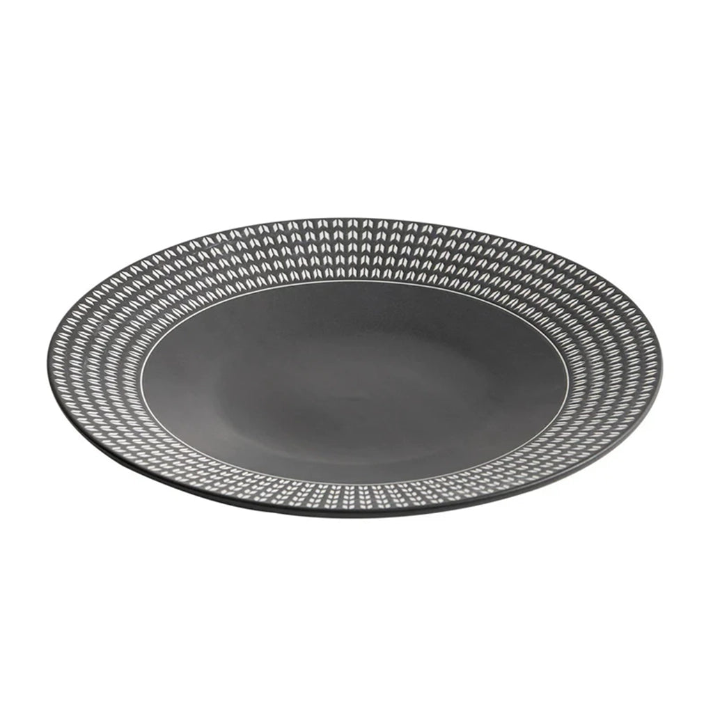 Aapon mini market -Chain-Link Geometric Matte Black Pasta Plate