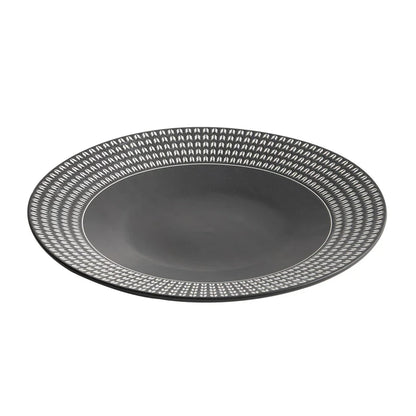 Aapon mini market -Chain-Link Geometric Matte Black Pasta Plate