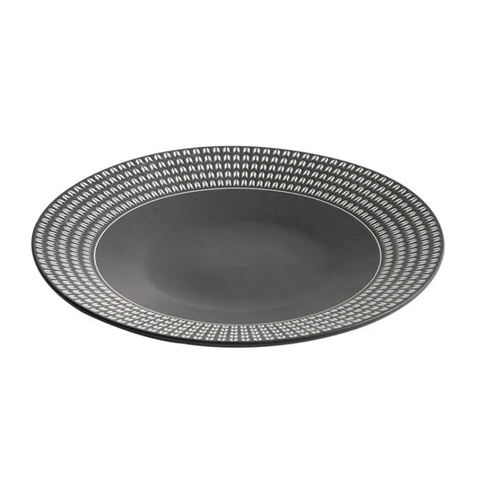 Aapon mini market -Chain-Link Geometric Matte Black Pasta Plate