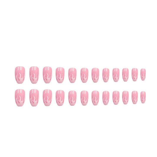 Aapon Mini Market Ltd - Charming Pink Flame Long Ballet Press-On Nails