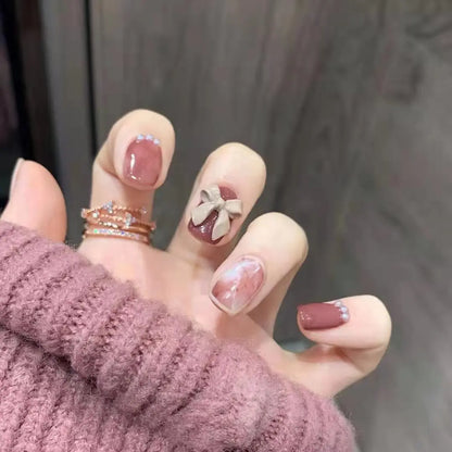 Charming Pink Flame Long Ballet Press-On Nails