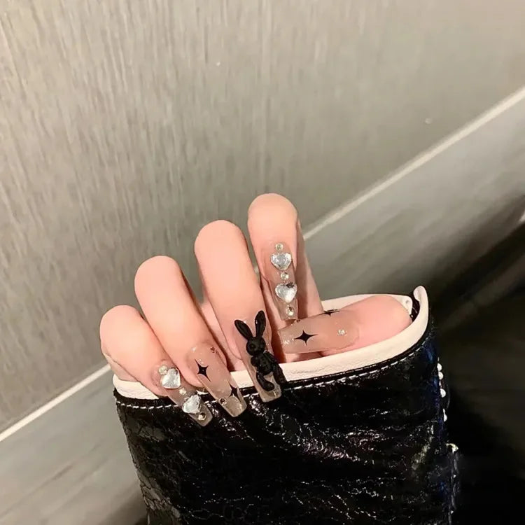 Charming Pink Flame Long Ballet Press-On Nails