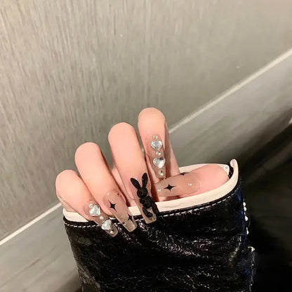 Charming Pink Flame Long Ballet Press-On Nails