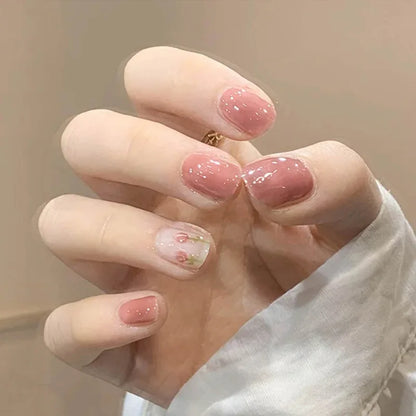 Charming Pink Flame Long Ballet Press-On Nails