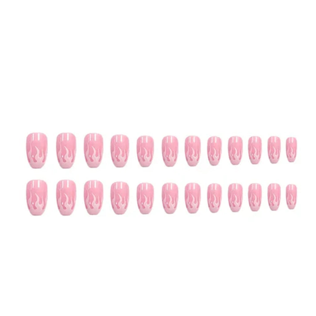 Aapon Mini Market Ltd  Charming Pink Flame Long Ballet Press-On Nails