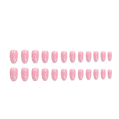 Aapon Mini Market Ltd  Charming Pink Flame Long Ballet Press-On Nails