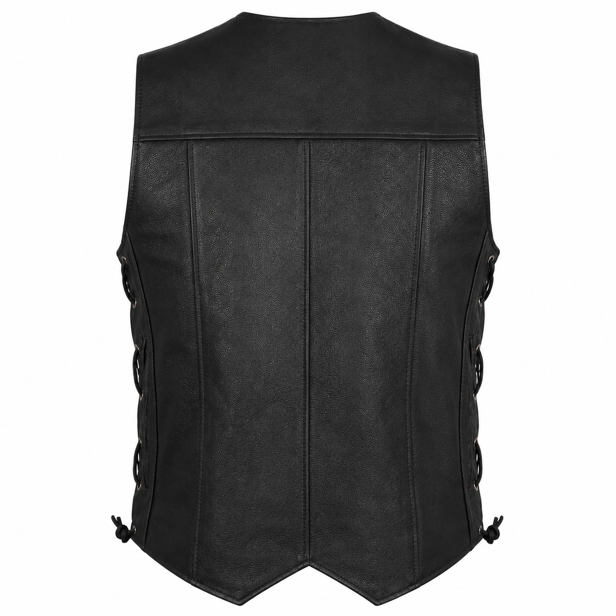 Men’s Black Leather Motorcycle Vest