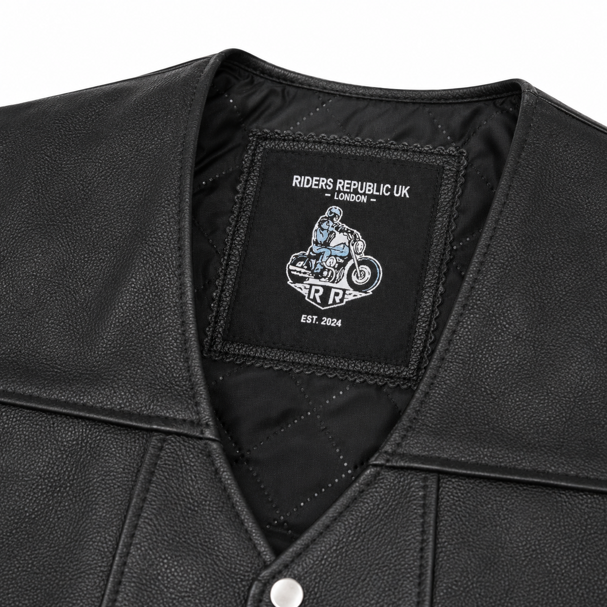 Men’s Black Leather Motorcycle Vest
